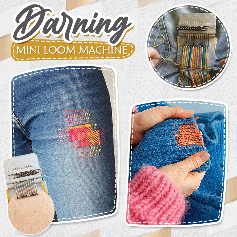 Weaving & Darning Kit Stainless Steel Frame Wood Disc