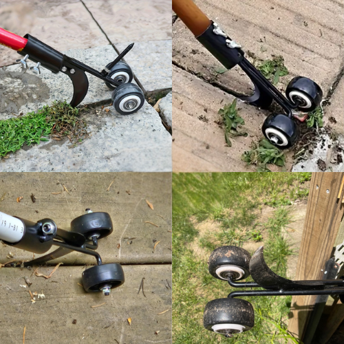 Weed Puller Back-Friendly Rolling Steel Curved & Straight Hook