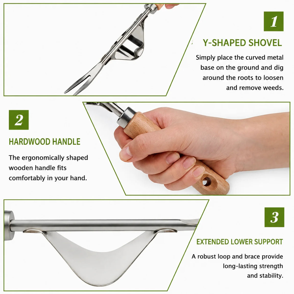 Weed Puller V-Shaped Steel Fork Lever Action