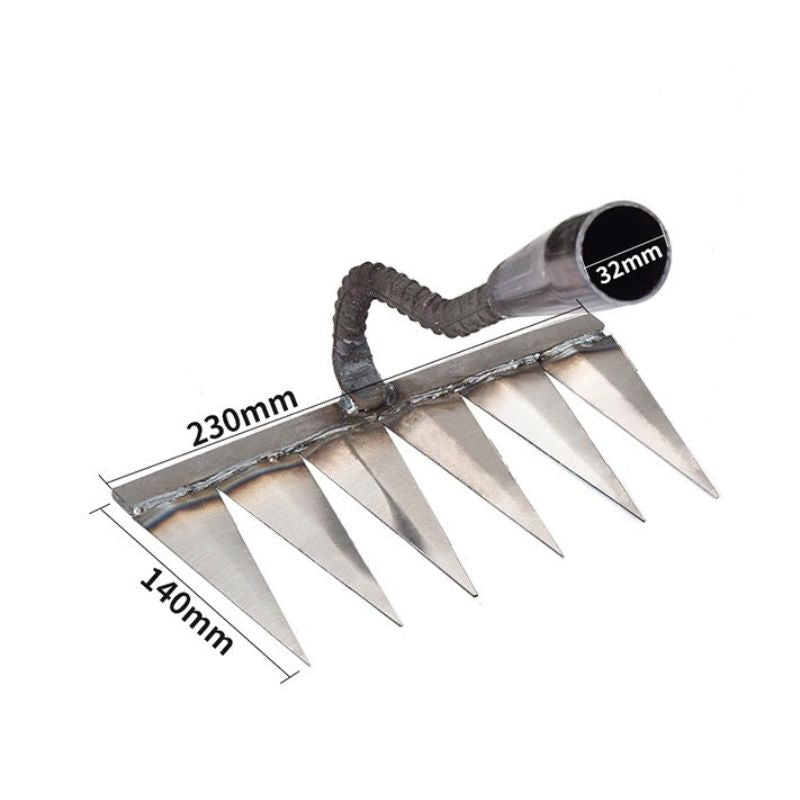 Weed Rake Carbon Steel Sharp Tines Rust Resistant