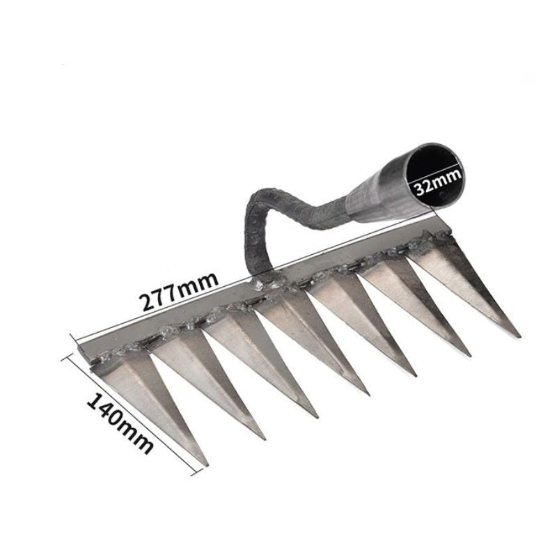 Weed Rake Carbon Steel Sharp Tines Rust Resistant