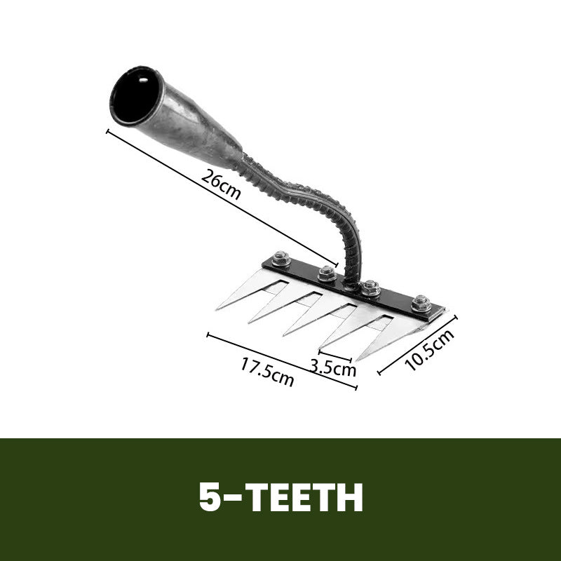 Weed Rake Pointed Carbon Steel Tines Fits Standard Handles