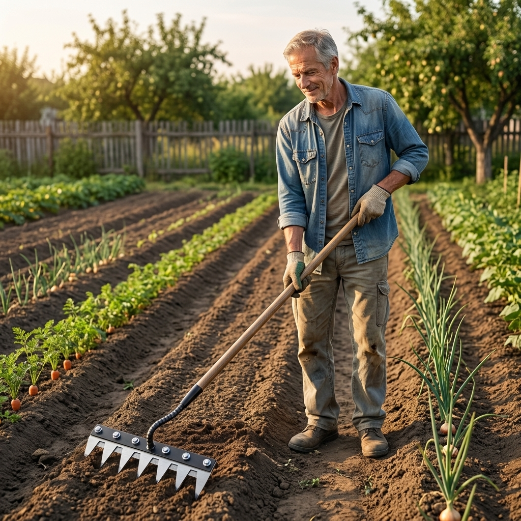 Weed Rake Pointed Carbon Steel Tines Fits Standard Handles