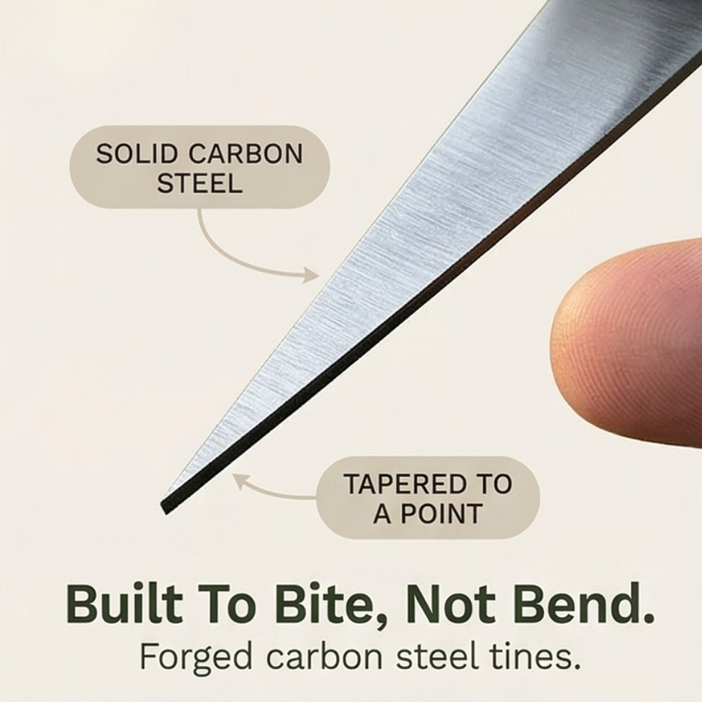Weed Rake Pointed Carbon Steel Tines Fits Standard Handles