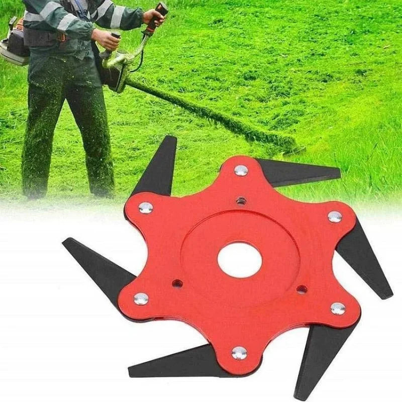 Weed Trimmer Head Manganese Steel 6 Teeth 1-Inch Mount