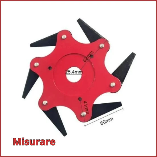Weed Trimmer Head Manganese Steel 6 Teeth 1-Inch Mount