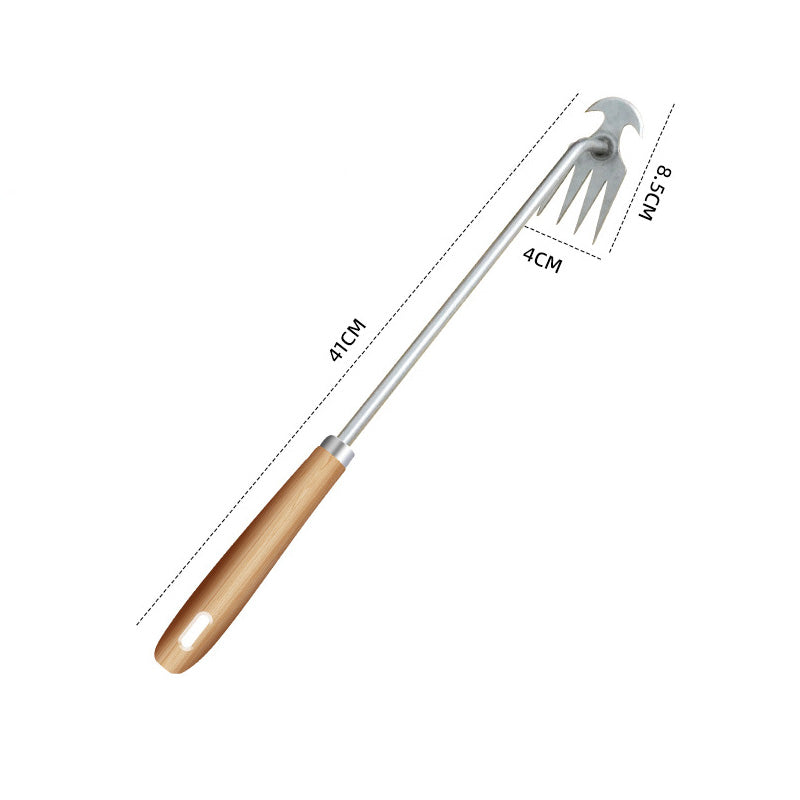Weeding Fork Stainless Steel Ergonomic Wooden Handle Two Lengths