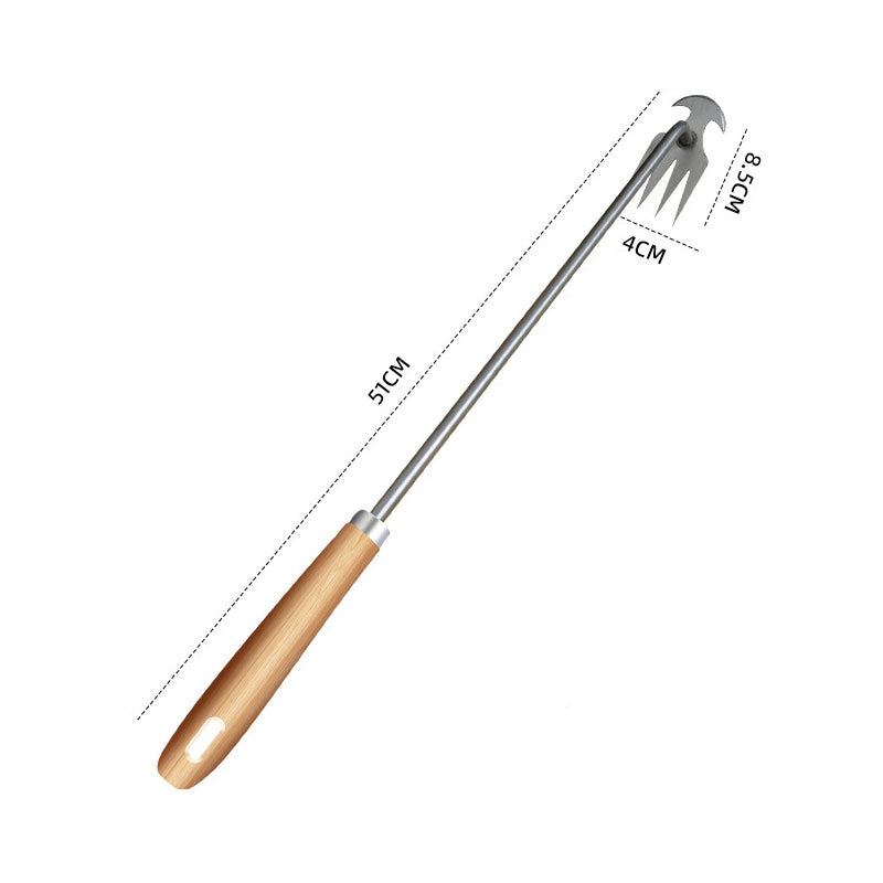 Weeding Fork Stainless Steel Ergonomic Wooden Handle Two Lengths