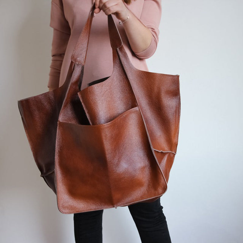 Weekender Bag PU Leather & Adjustable Straps Spacious Interior