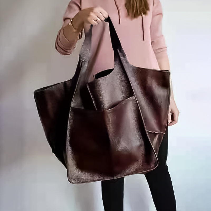 Weekender Bag PU Leather & Adjustable Straps Spacious Interior