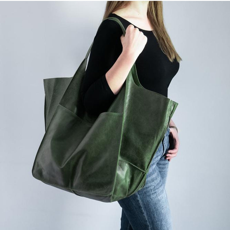 Weekender Bag PU Leather & Adjustable Straps Spacious Interior