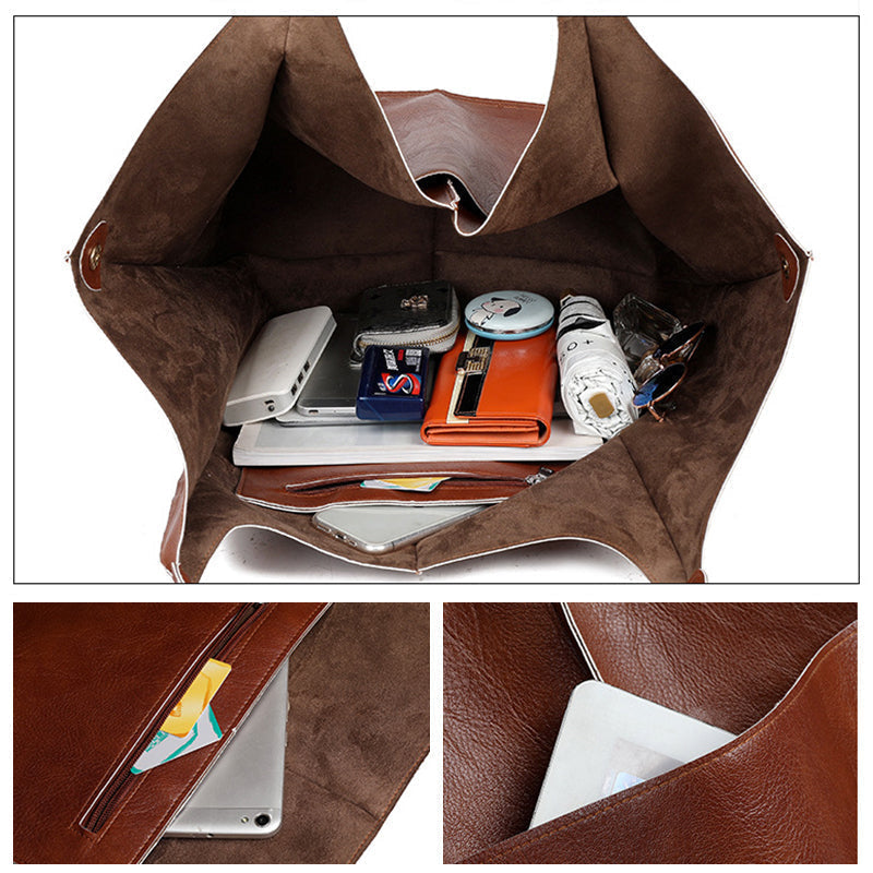 Weekender Bag PU Leather & Adjustable Straps Spacious Interior