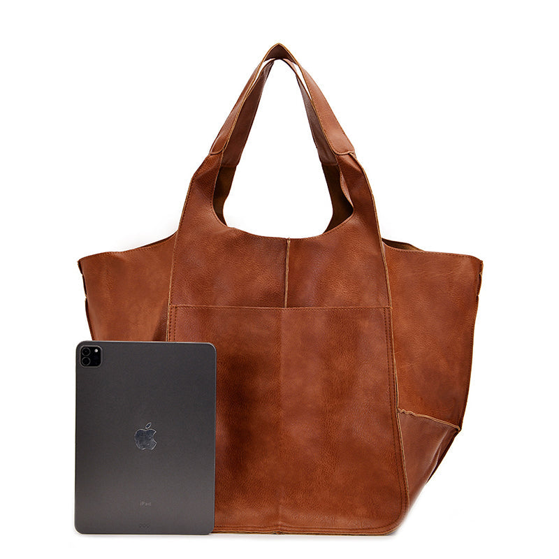 Weekender Bag PU Leather & Adjustable Straps Spacious Interior