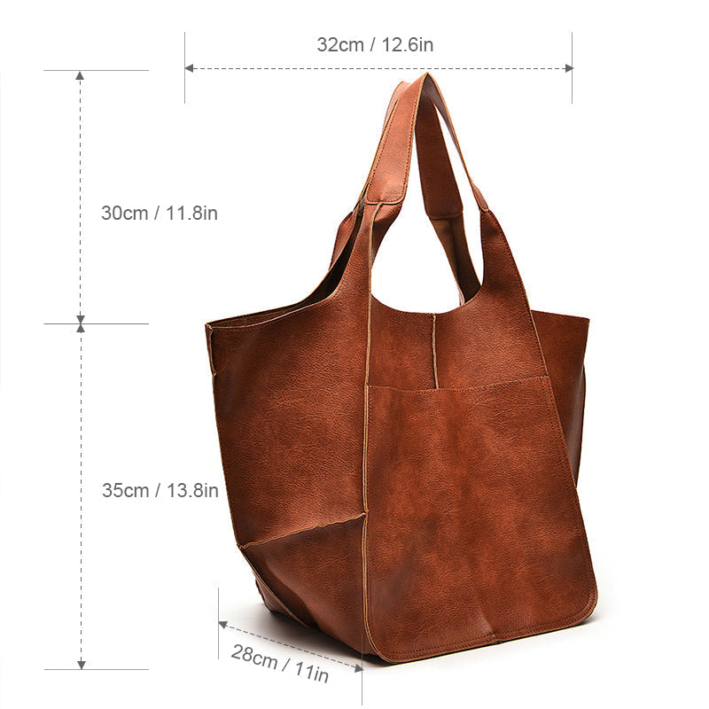 Weekender Bag PU Leather & Adjustable Straps Spacious Interior