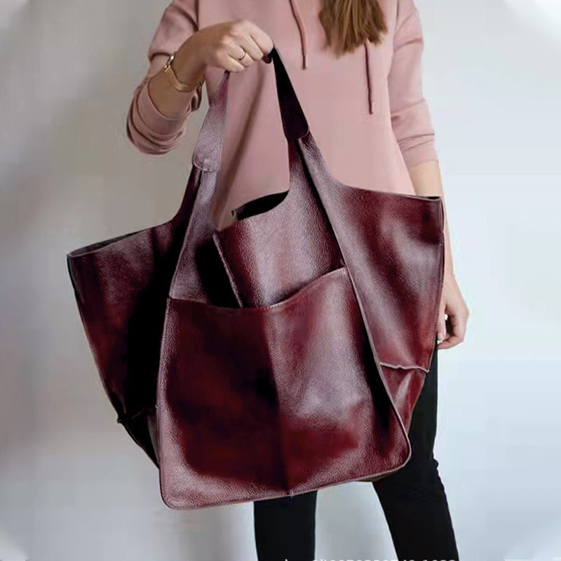 Weekender Bag PU Leather & Adjustable Straps Spacious Interior