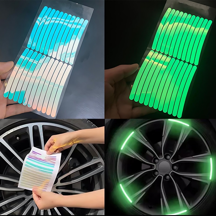 Wheel Reflective Stickers Strong Adhesive Multi-Color Set of 20