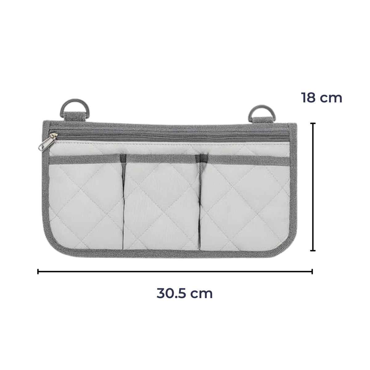 Wheelchair Side Bag Quick-Access Quilted Water-Resistant & Reflective