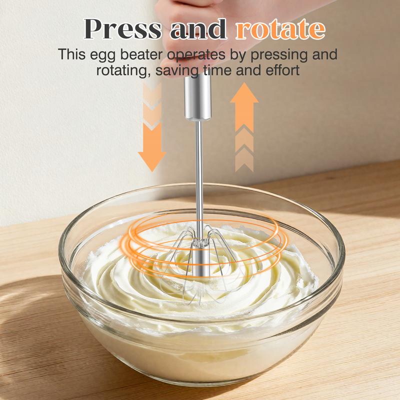 Whisk Spring-Loaded Push Battery-Free Stainless Steel