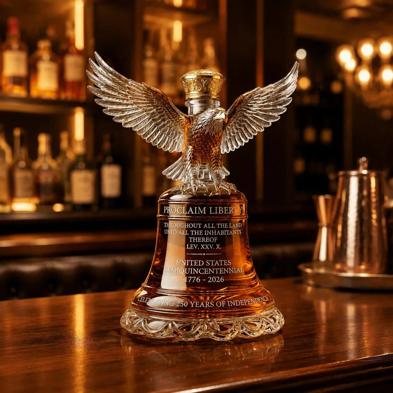 Whiskey Decanter Crystal Eagle Stopper Engraved Limited Edition