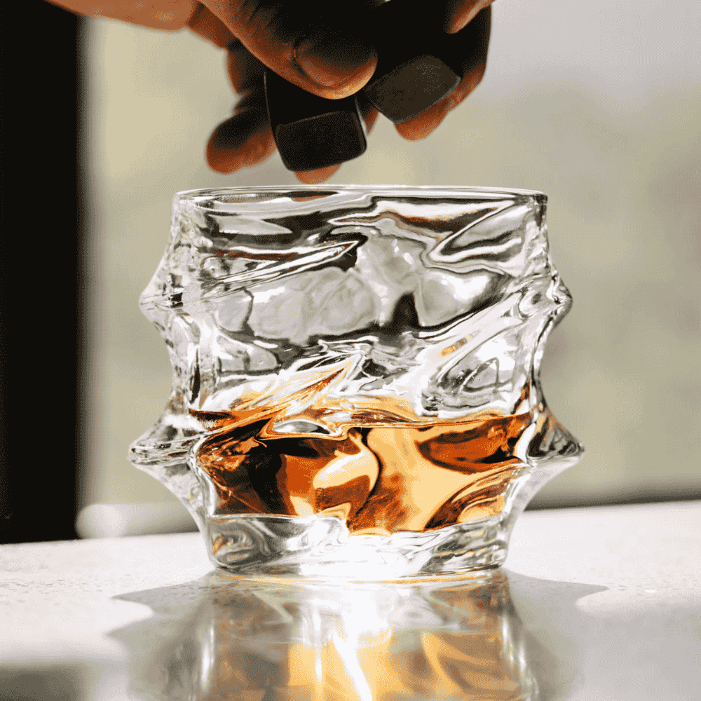 Whisky Glass Faceted Crystal Heavy Base