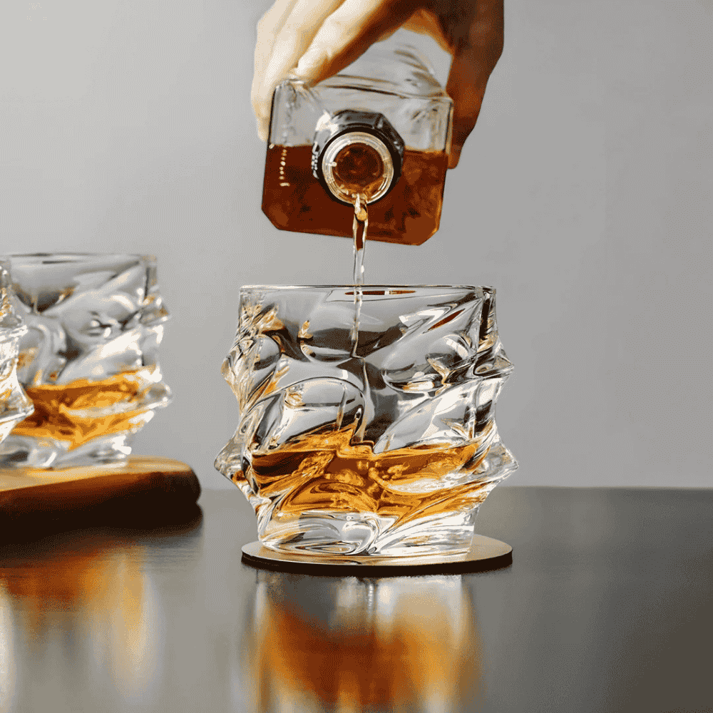 Whisky Glass Faceted Crystal Heavy Base