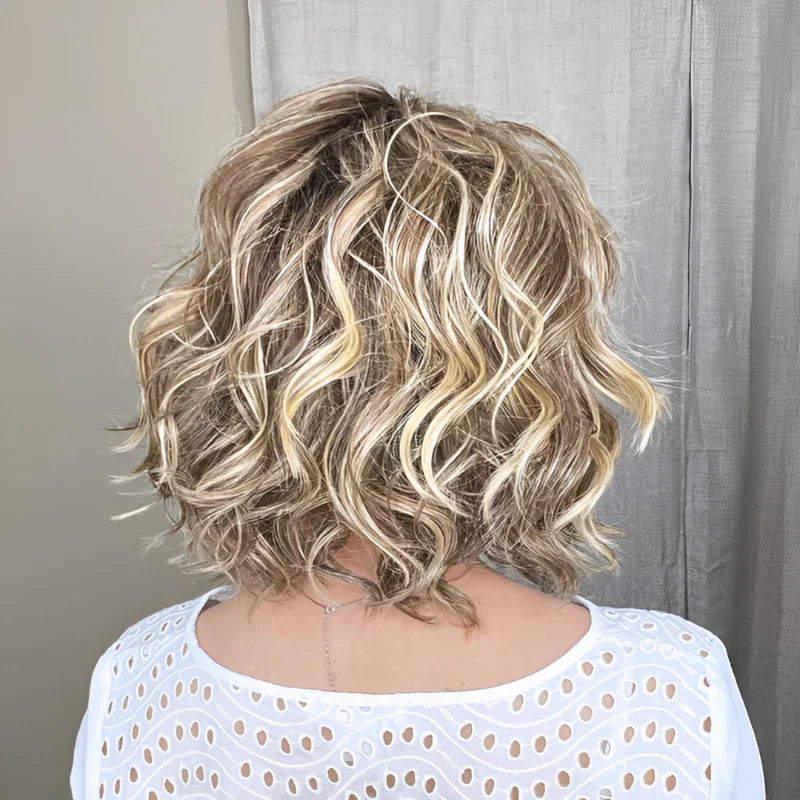 Wig Short Bob Ombre Blonde Real Hair