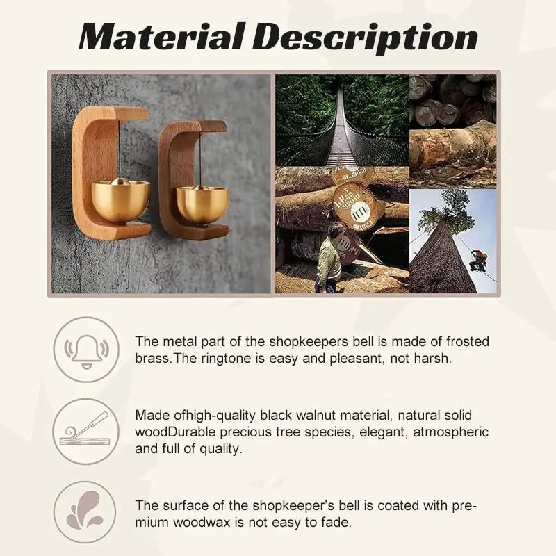 Wind Chime Magnetic No Tools Natural Wood Soothing Sound