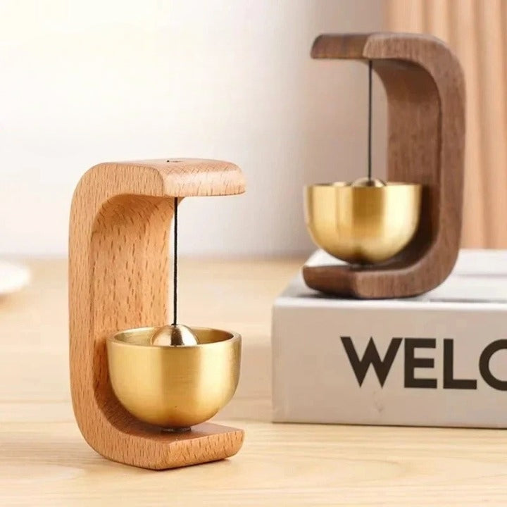 Wind Chime Magnetic Singing Bowl Wooden C-Shaped Stand