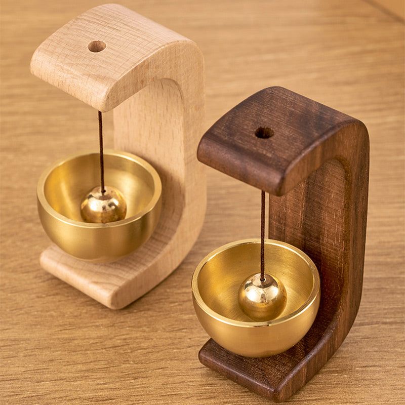 Wind Chime Magnetic Singing Bowl Wooden C-Shaped Stand