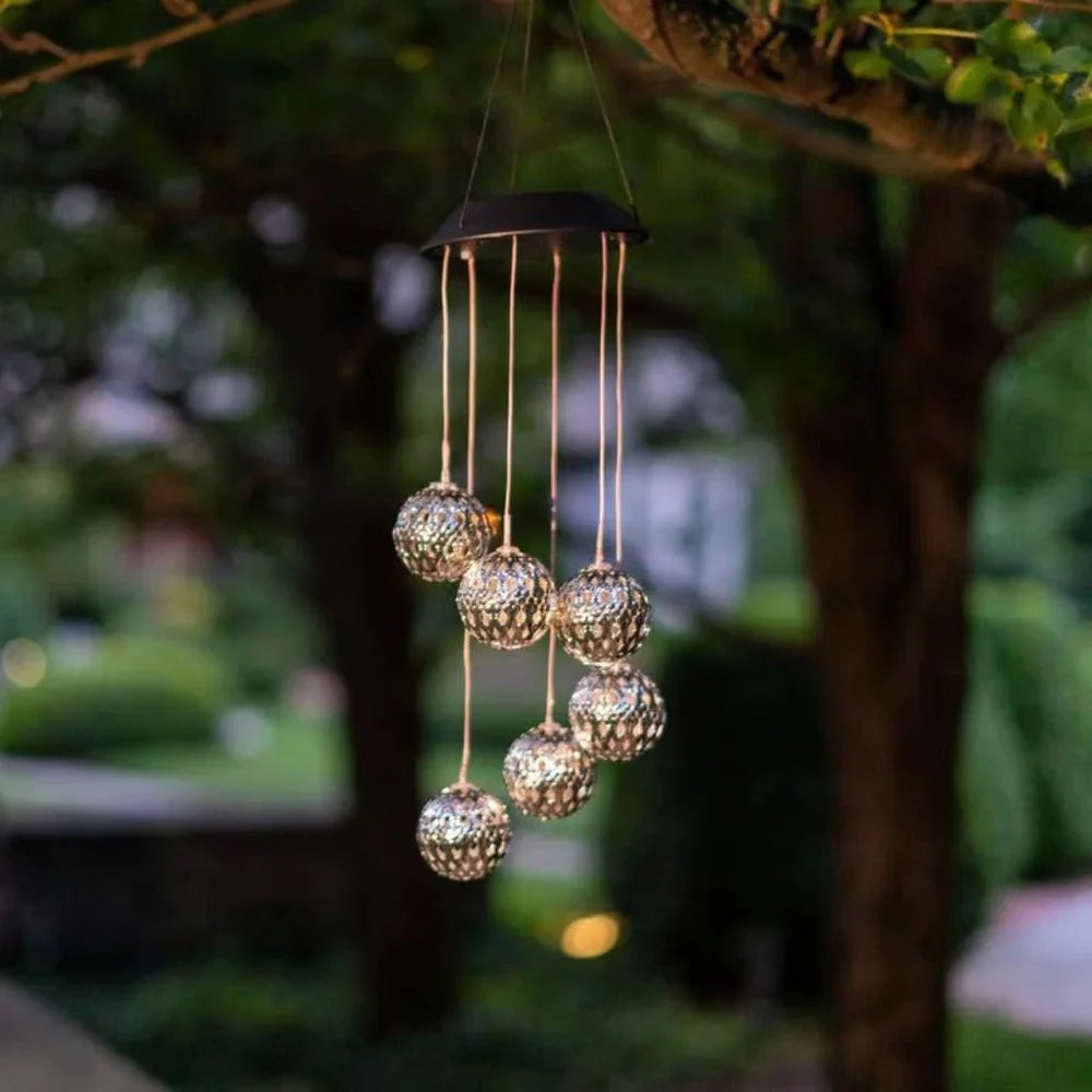 Wind Chime Solar-Powered Color-Changing LED Weather-Resistant