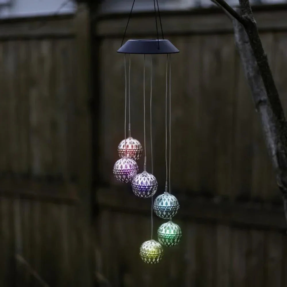 Wind Chime Solar-Powered Color-Changing LED Weather-Resistant