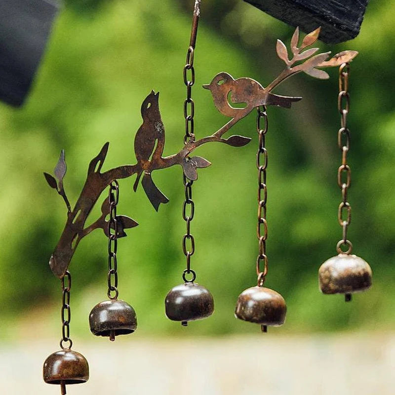 Wind Chime Weatherproof Iron Bird Motif Four Tuned Bells