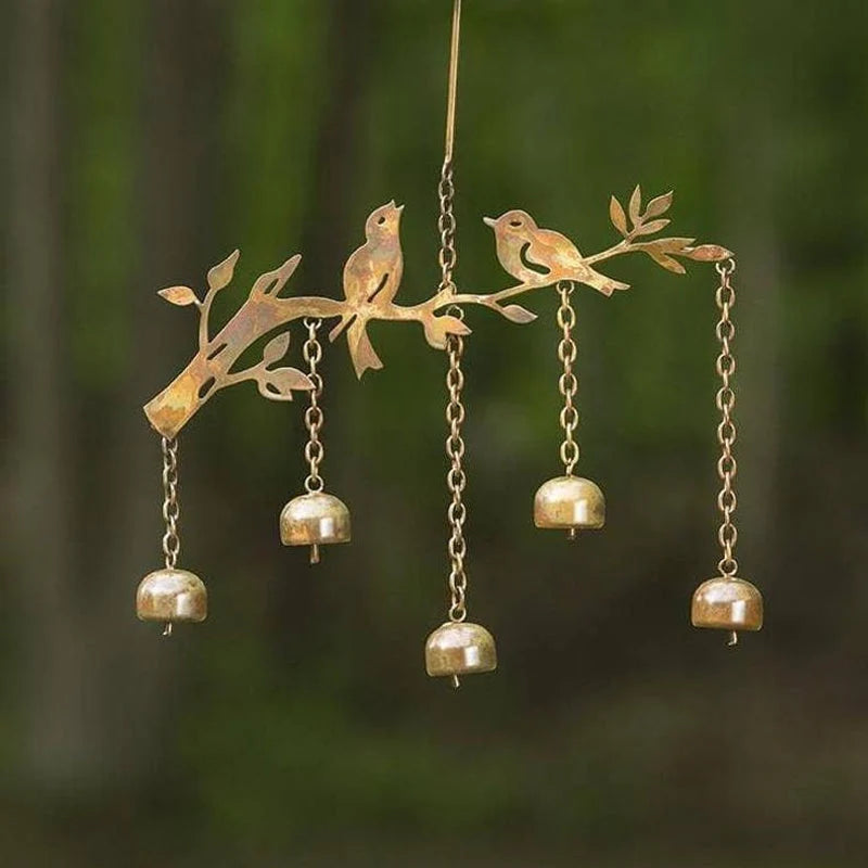 Wind Chime Weatherproof Iron Bird Motif Four Tuned Bells