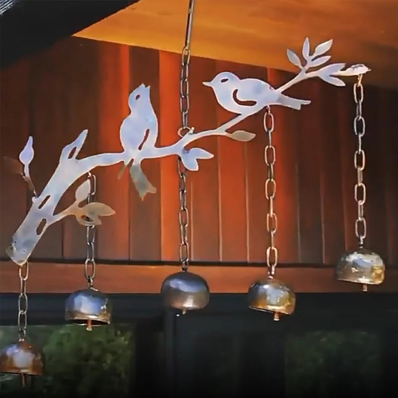 Wind Chime Weatherproof Iron Bird Motif Four Tuned Bells
