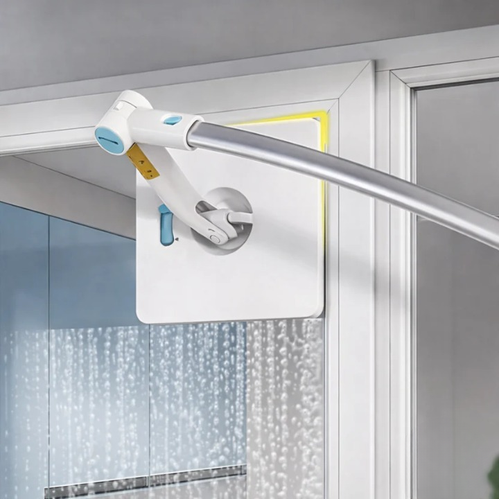 Window Cleaner Magnetic Dual-Sided Microfiber Pads & Extendable Handle