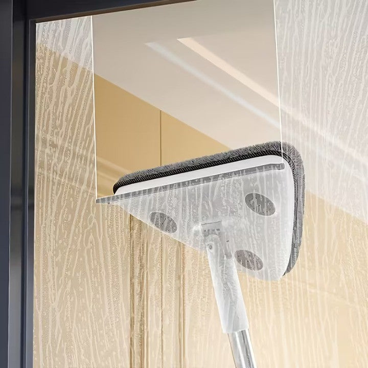 Window Cleaner Triangular 360° Swivel Extendable Stainless Steel Handle