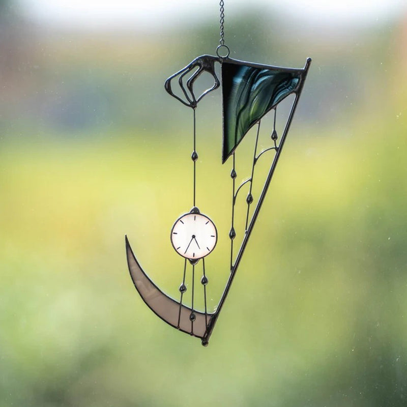 Window Decor Handcrafted Stained Glass & Metal Frame