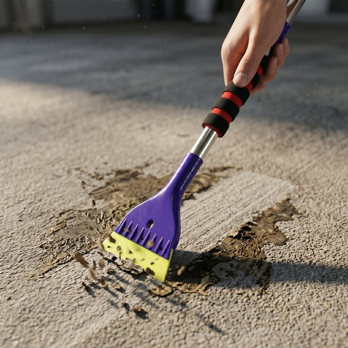 Window Frame Cleaning Brush 2-in-1 Scraper Non-Slip Handle