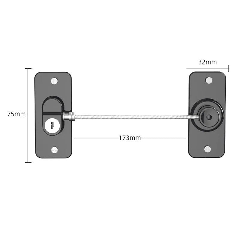 Window Lock Self-Adhesive No-Drill 3-Digit Combination & Key
