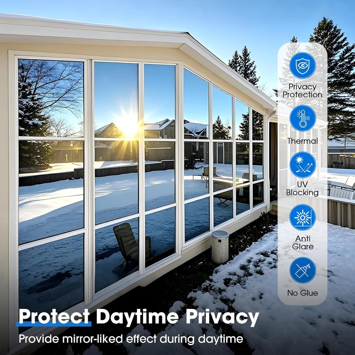 Window Privacy Film Daytime One-Way 99% UV Protection