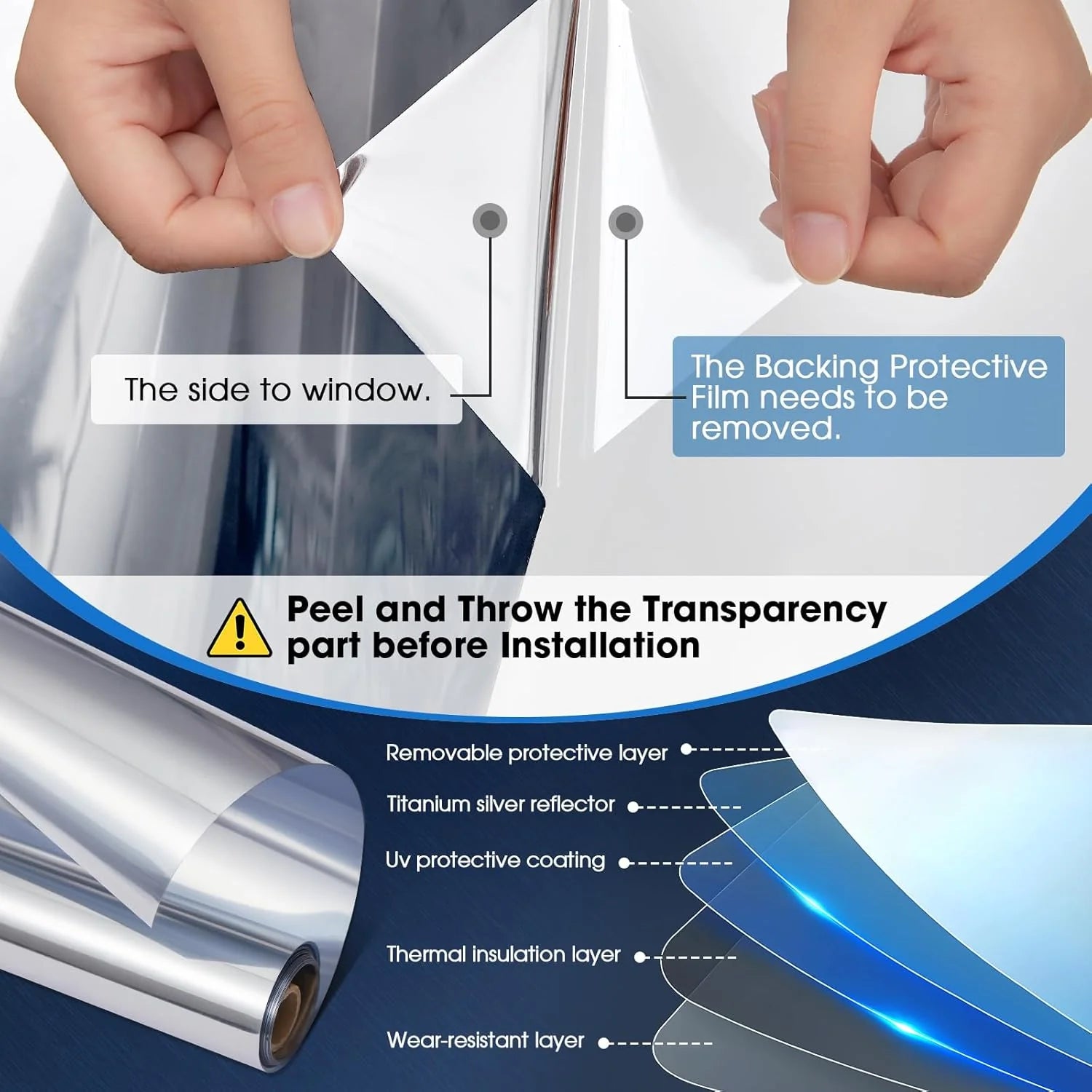 Window Privacy Film Daytime One-Way 99% UV Protection