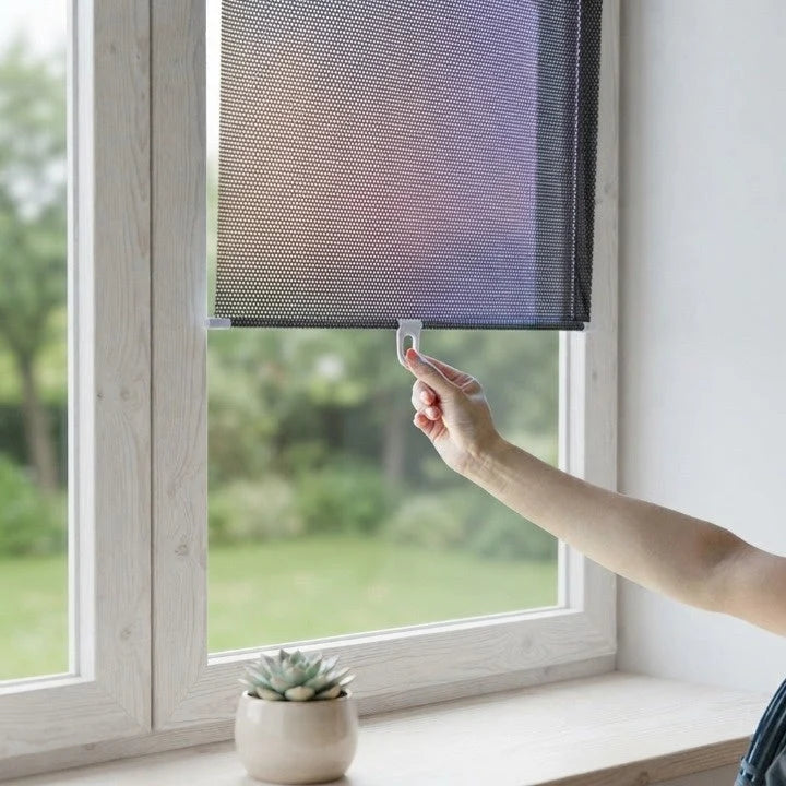 Window Roller Blind Tool-Free Electrostatic UV & Heat Protection