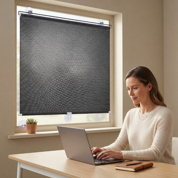 Window Roller Blind Tool-Free Electrostatic UV & Heat Protection