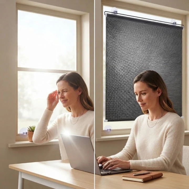 Window Roller Blind Tool-Free Electrostatic UV & Heat Protection