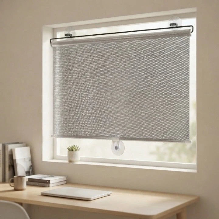 Window Roller Blind Tool-Free Electrostatic UV & Heat Protection