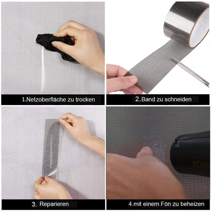 Window Screen Repair Tape Fiberglass Mesh Strong Adhesive