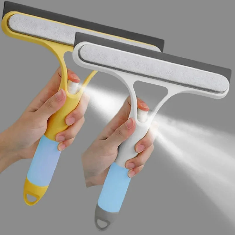 Window Squeegees Built-In Spray Silicone Blade Set of 2