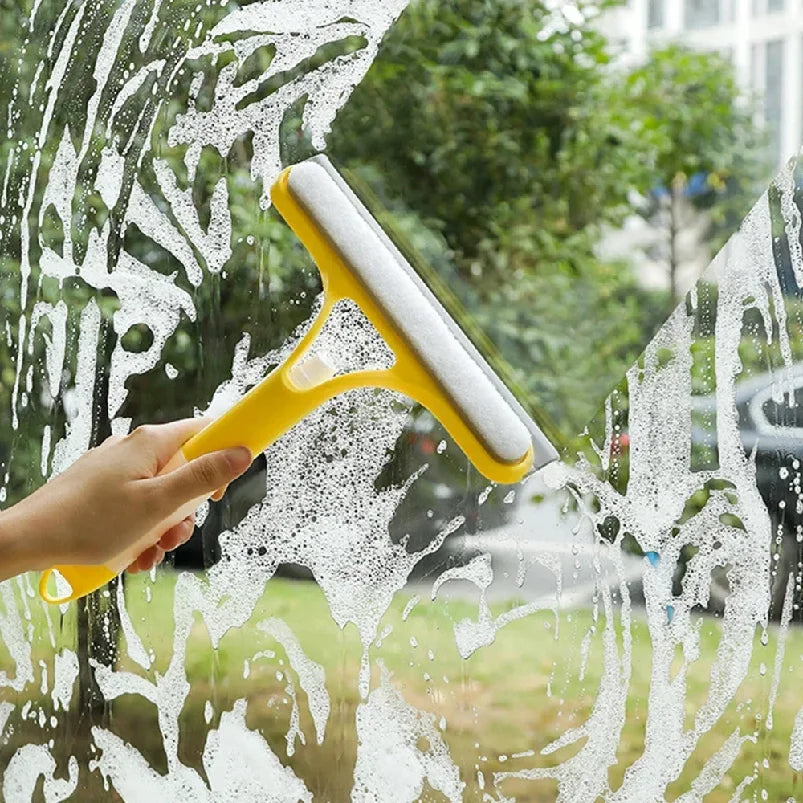 Window Squeegees Built-In Spray Silicone Blade Set of 2