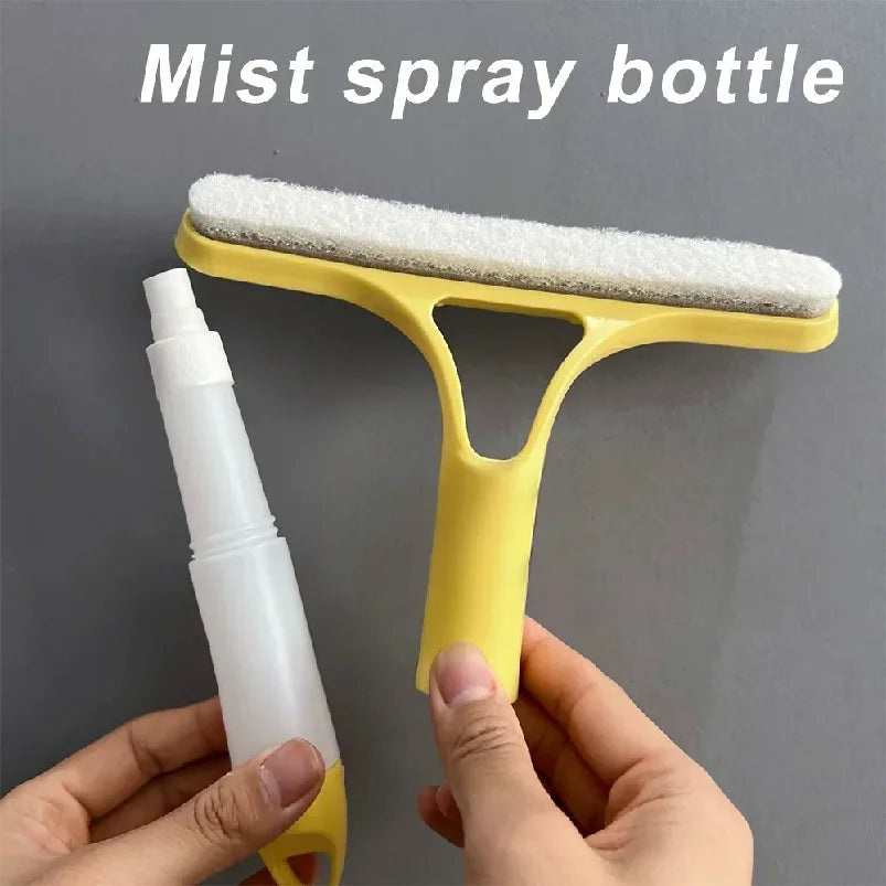 Window Squeegees Built-In Spray Silicone Blade Set of 2