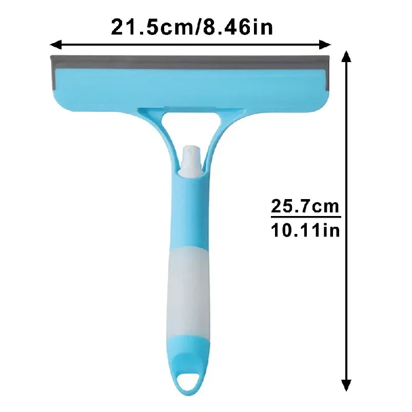 Window Squeegees Built-In Spray Silicone Blade Set of 2